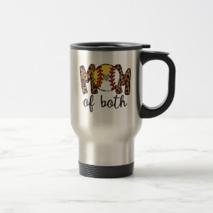 Mum Of Both Baseball Softball, Baseball Softball Travel Mug