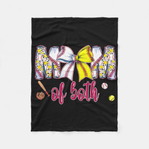 Mum Of Both Bysebyll Softbyll Coquette Bow Mother' Fleece Blanket