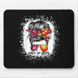 Mum of both cheer mum basketball mum messy bun mouse pad