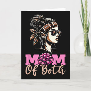Mum Of Both Footll Cheerleading Cheer Mum Game Day Card