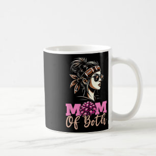 Mum Of Both Footll Cheerleading Cheer Mum Game Day Coffee Mug