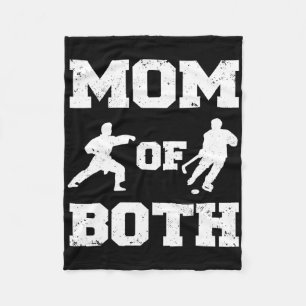 Mum Of Both Funny Hockey Karate Mum Fleece Blanket