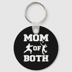 Mum Of Both Funny Volleyll Karate Mum Key Ring