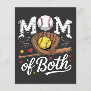 Mum of Both Game Day Baseball Softball Flyer