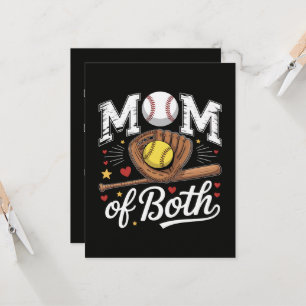 Mum of Both Game Day Baseball Softball Invitation