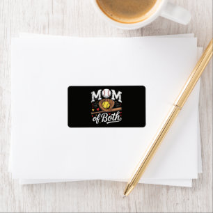 Mum of Both Game Day Baseball Softball Label