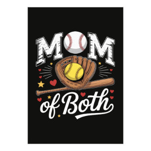 Mum of Both Game Day Baseball Softball Photo Print