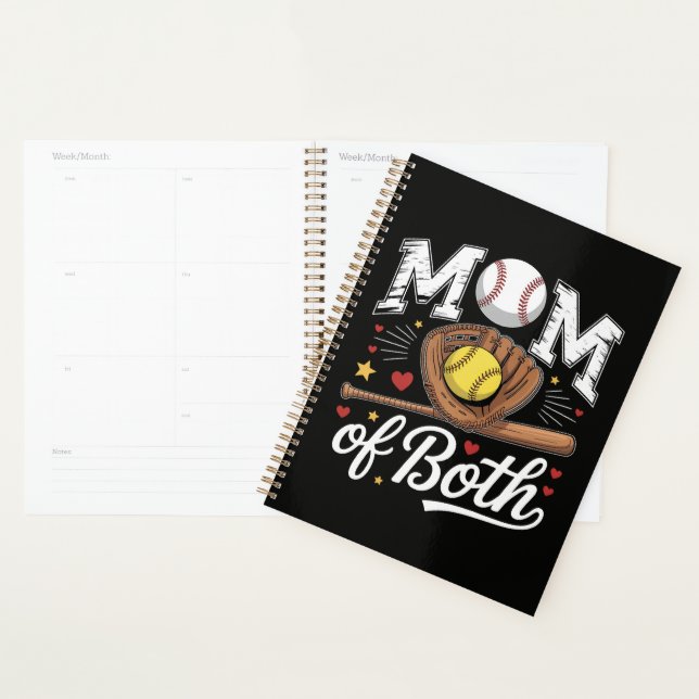 Mum of Both Game Day Baseball Softball  Planner (Display)