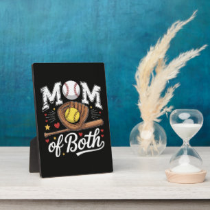 Mum of Both Game Day Baseball Softball Plaque