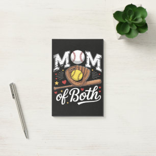 Mum of Both Game Day Baseball Softball Post-it Notes