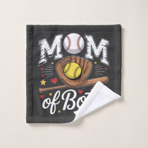 Mum of Both Game Day Baseball Softball  Wash Cloth