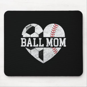 Mum Of Both Heart Soccer Bysebyll Sports Mum Mothe Mouse Pad