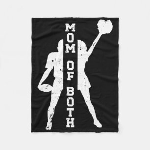 Mum Of Both Proud Footll And Cheer Mum Fleece Blanket