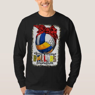 Mum Of Both Volleyball Golf Busy Raising Ballers M T-Shirt