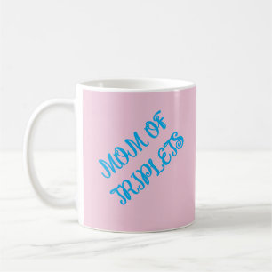 Mum Of Boy Triplets, Blue, Motivational Gift,  Coffee Mug