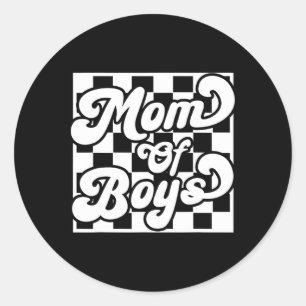 Mum Of Boys In My Boy Mum Era Mum Life Trendy Moth Classic Round Sticker