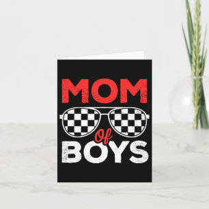 Mum Of Boys Mothers Day Race Car Funny Chequered M Card