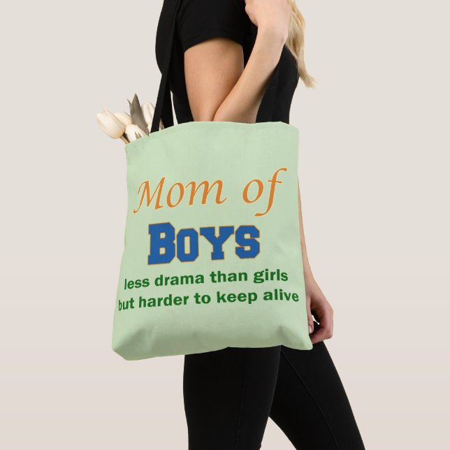 Mum of Boys Tote Bag (Close Up)
