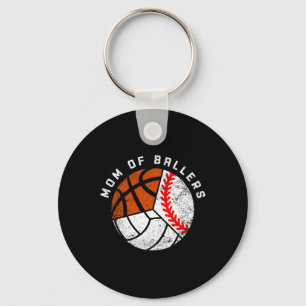 Mum Of Byllers Fun Bysebyll Volleybyll Bysketbyll Key Ring
