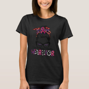 Mum Of Chronic Migraine Warrior Messy Bun Chronic  T-Shirt