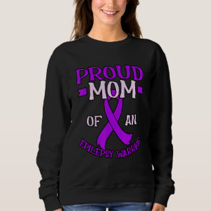 Mum Of Epilepsy Warrior Purple Ribbon Awareness Gr Sweatshirt