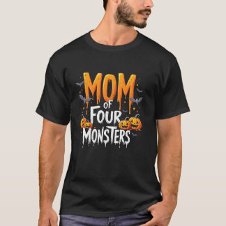Mum of Four Monsters Halloween Art  T-Shirt