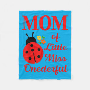 Mum Of Little Miss Onederful 1st Birthday Fleece Blanket