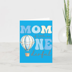 Mum Of Little Mr Onederful 1st Birthday Boy Air Card