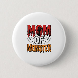 Mum of Monster Vintage Halloween Shirt Design_1 6 Cm Round Badge