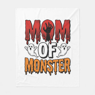 Mum of Monster Vintage Halloween Shirt Design_1 Fleece Blanket
