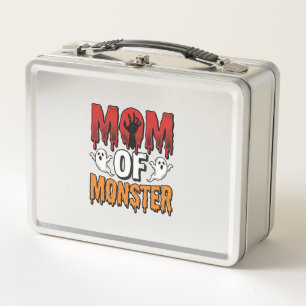 Mum of Monster Vintage Halloween Shirt Design_1 Metal Lunch Box