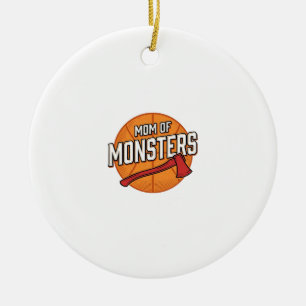 Mum of Monsters Vintage Basketball Mum Design_1 Ceramic Ornament