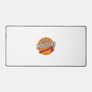 Mum of Monsters Vintage Basketball Mum Design_1 Desk Mat