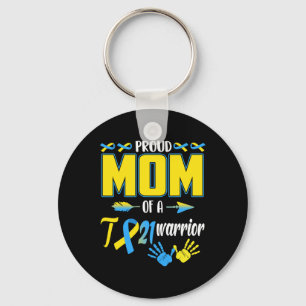 Mum Of T21 Warrior Down Syndrome Awareness Family  Key Ring