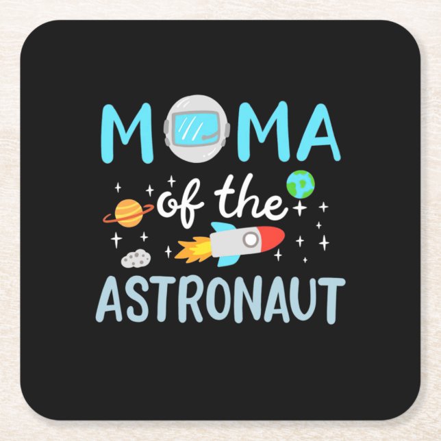 Mum Of The Astronaut Square Paper Coaster (Front)