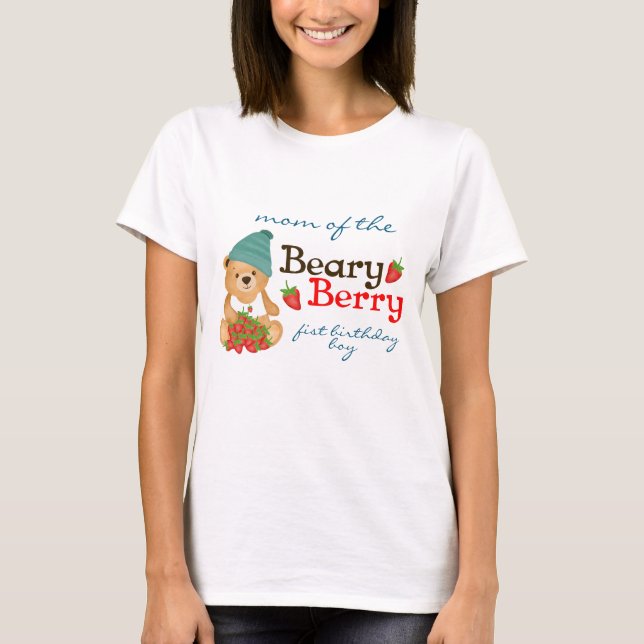Mum of the Beary Berry First Birthday Kid T-Shirt (Front)