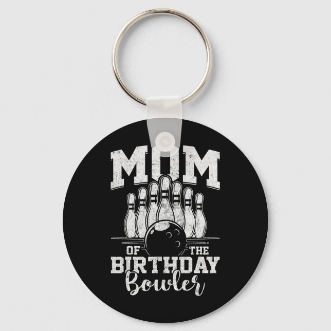 Mum Of The Birthday Bowler Bowling Party  Key Ring (Front)
