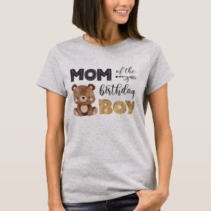 Mum of the Birthday Boy Baby Bear T-Shirt