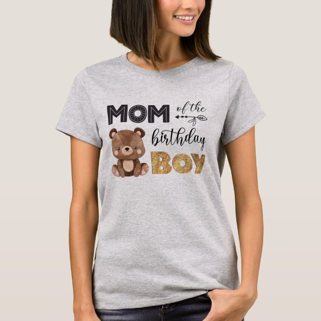 Mum of the Birthday Boy Baby Bear T-Shirt (Front)