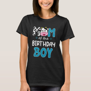 Mum Of The Birthday Boy Farm Cow Mummy Mama 1st T-Shirt