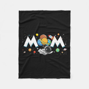 Mum Of The Birthday Boy Funny Astronaut Space Fami Fleece Blanket