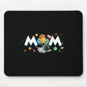Mum Of The Birthday Boy Funny Astronaut Space Fami Mouse Pad