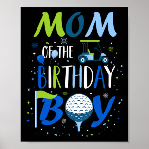 Mum Of The Birthday Boy Hole In One Golf Sport Mat Poster
