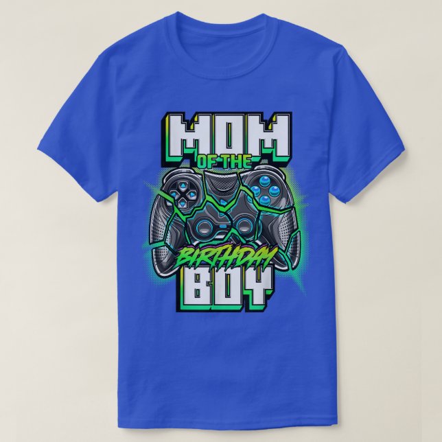 Mum of the Birthday Boy Matching Family Video Game T-Shirt (Design Front)