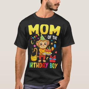 Mum Of The Birthday Boy Monkey Bday Party Family T-Shirt