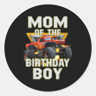 Mum Of The Birthday Boy Monster Truck Birthday Nov Classic Round Sticker