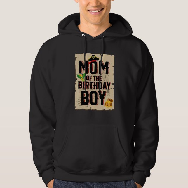 Mum Of The Birthday Boy  Mother Pirate Theme 5th B Hoodie (Front)