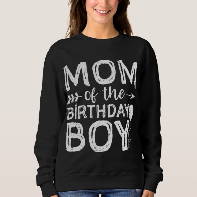 Mum Of The Birthday Boy Mum And Son Matching Birth Sweatshirt (Front)
