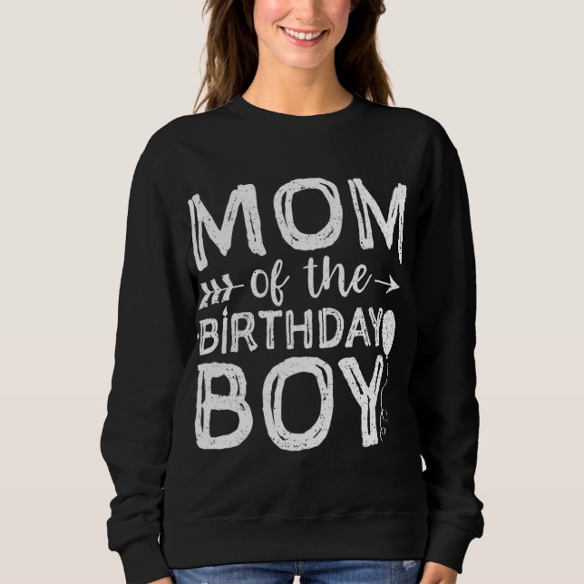 Mum Of The Birthday Boy Mum And Son Matching Birth Sweatshirt (Front)