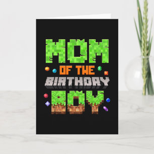 Mum Of The Birthday Boy Pixel Gaming Video Game Mo Card
